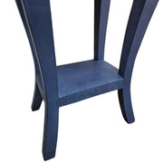 Vintage Indigo Hand-Painted Side Table with Gold Accents