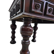 Elegant Mahogany Finished Side Table with Protective Glass Top