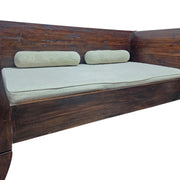 Grand Mahogany-Finish Sleigh Daybed with Bolster Accents