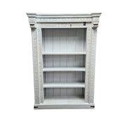 Heritage Carved Solid Wood Whitewashed Tall Bookcase