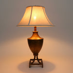Stately Antique Gold Gilded Urn Table Lamp with Bell Shade