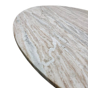 Sculptural Postmodern Round Marble Coffee Table With Spherical Feet