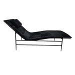 CB2 Mid-Century Onyx Cowhide Chaise Lounge