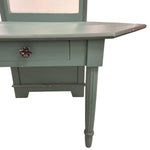 Upcycled Sage Green Wooden Dressing Table with Mirror