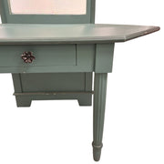 Upcycled Sage Green Wooden Dressing Table with Mirror