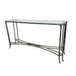 Marina Home Textured Bronze Finish Console Table with Glass Top