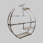 Art Deco Chrome and Glass Circular Display Shelf