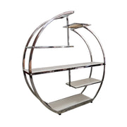 Art Deco Chrome and Glass Circular Display Shelf