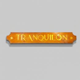 Rustic Hand-Carved Wooden TRANQUILON Wall Plaque Sign