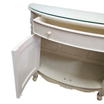 Stately Provincial Cream Carved Vanity Cabinet with Detachable Tri-Fold Mirror