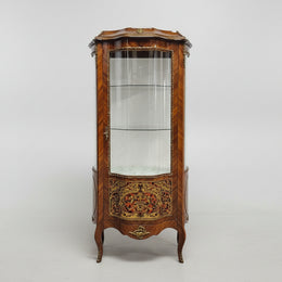 Imperial Napoleon III Style Glass Vitrine with Boulle Marquetry
