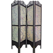 Floral Four-Panel Lightweight Folding Room Divider Screen