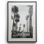 Captured Coastlines Monochrome Los Angeles Skyline Framed Art Print
