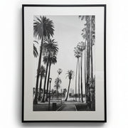 Captured Coastlines Monochrome Los Angeles Skyline Framed Art Print