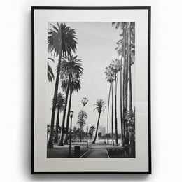 Captured Coastlines Monochrome Los Angeles Skyline Framed Art Print