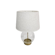 Luminous Clear Glass Globe Table Lamp with Brushed Brass Base
