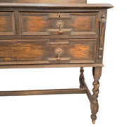 Vintage Oak Barley Twist Four-Drawer Chest