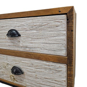 Rustic Industrial Two-Drawer Reclaimed Wood Nightstand