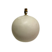 Minimalist Cream White Spherical Ceramic Table Lamp with Tapered Shade