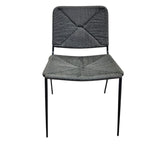 Marina Home Mid-Century Style Black Paper Cord Flair Stiletto Accent Dining Chair