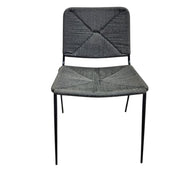 Marina Home Mid-Century Style Black Paper Cord Flair Stiletto Accent Dining Chair