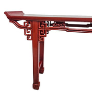 Traditional Chinese Red Lacquer Altar Style Wooden Console Table