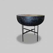 Blackened Round Reclaimed Wood Coffee Table
