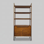 Crate & Barrel Mid-Century Style Tate Walnut Storage Bookcase