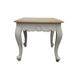 Provincial Scalloped Side Table with Natural Oak Top