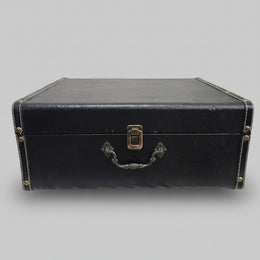 Vintage Style Black Faux Leather Decorative Storage Case