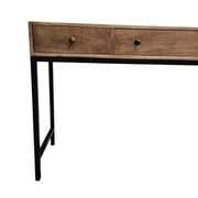 Contemporary Industrial Three-Drawer Wooden Console Table
