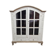 Rustic French Provincial White Display Cabinet
