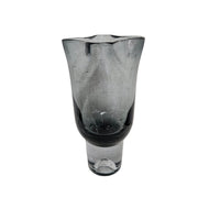 Murano Inspired Smokey Grey Hand Blown Glass Vase