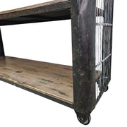 Industrial Iron & Reclaimed Wood 3-Tier Console