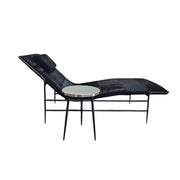 CB2 Mid-Century Onyx Cowhide Chaise Lounge