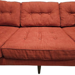 Mid-Century West Elm Peggy Red Fabric Sofa