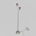 Contemporary Italian-Inspired Dual-Light Chrome Floor Lamp