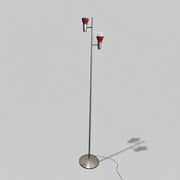 Contemporary Italian-Inspired Dual-Light Chrome Floor Lamp