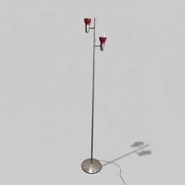 Contemporary Italian-Inspired Dual-Light Chrome Floor Lamp