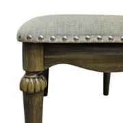 Home Center Lexington Classic Fabric Upholstered Wooden Dressing Stool