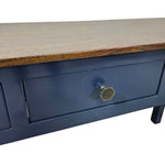Upcycled Navy Blue Three Drawer Wooden Console Table