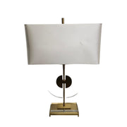 Art Deco Brass and Glass Disc Table Lamp