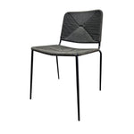 Marina Home Mid-Century Style Black Paper Cord Flair Stiletto Accent Dining Chair