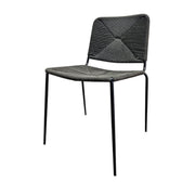 Marina Home Mid-Century Style Black Paper Cord Flair Stiletto Accent Dining Chair
