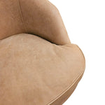 THE One Vintage Style Tan Leather Accent Armchair