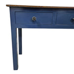Upcycled Navy Blue Three Drawer Wooden Console Table