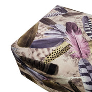 Chippendale Style Feather Printed Velvet Rectangular Ottoman