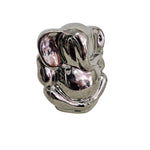 Contemporary Silver Chrome Lord Ganesha Decorative Figurine