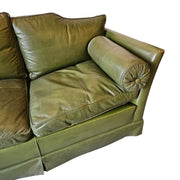 Vintage Moss Green Genuine Leather 2 Seater Sofa