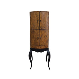 Artisan Textured Wood Accent Cabinet on Cabriole Legs